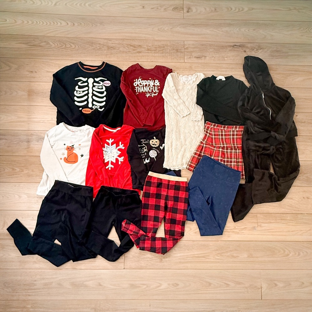 GIRLS TWEEN FESTIVE PREPPY FALL WINTER HOLIDAY CHRISTMAS BUNDLE SIZE LARGE